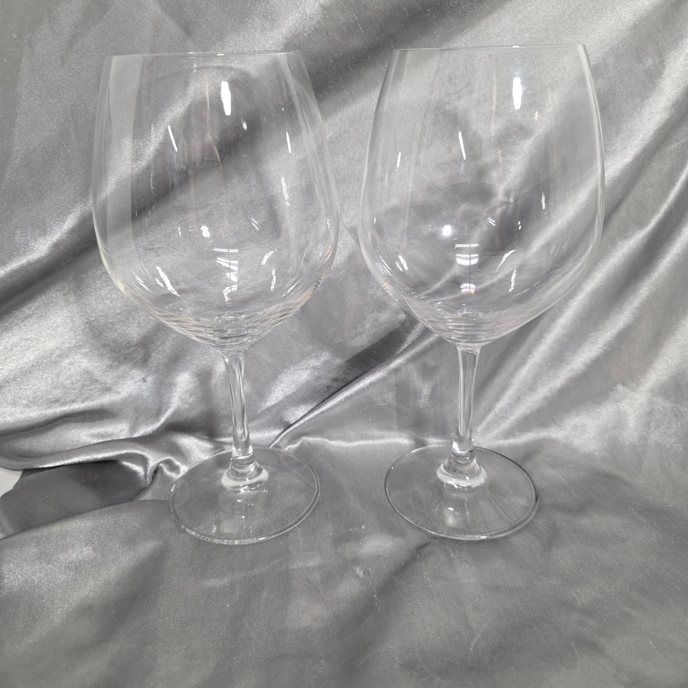 Set of 2 Clear Glass Oversized Red Wine Balloon Stemware Glasses 8.5"